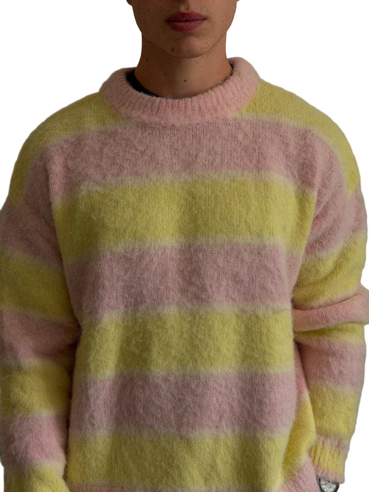 The Bloom Sweater – pink and yellow striped MISIR sweater, view 4 of 6