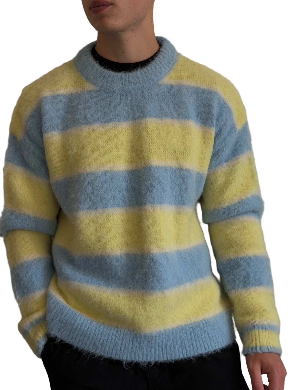 The Riviera Sweater – blue and yellow striped MISIR sweater, view 2 of 6