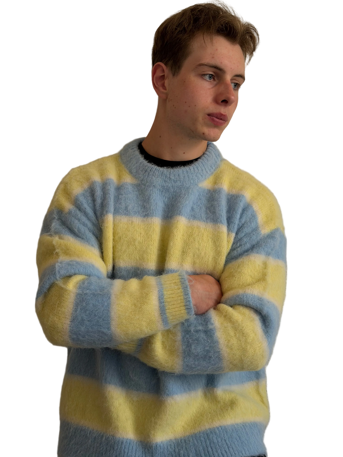 The Riviera Sweater – blue and yellow striped MISIR sweater, view 4 of 6