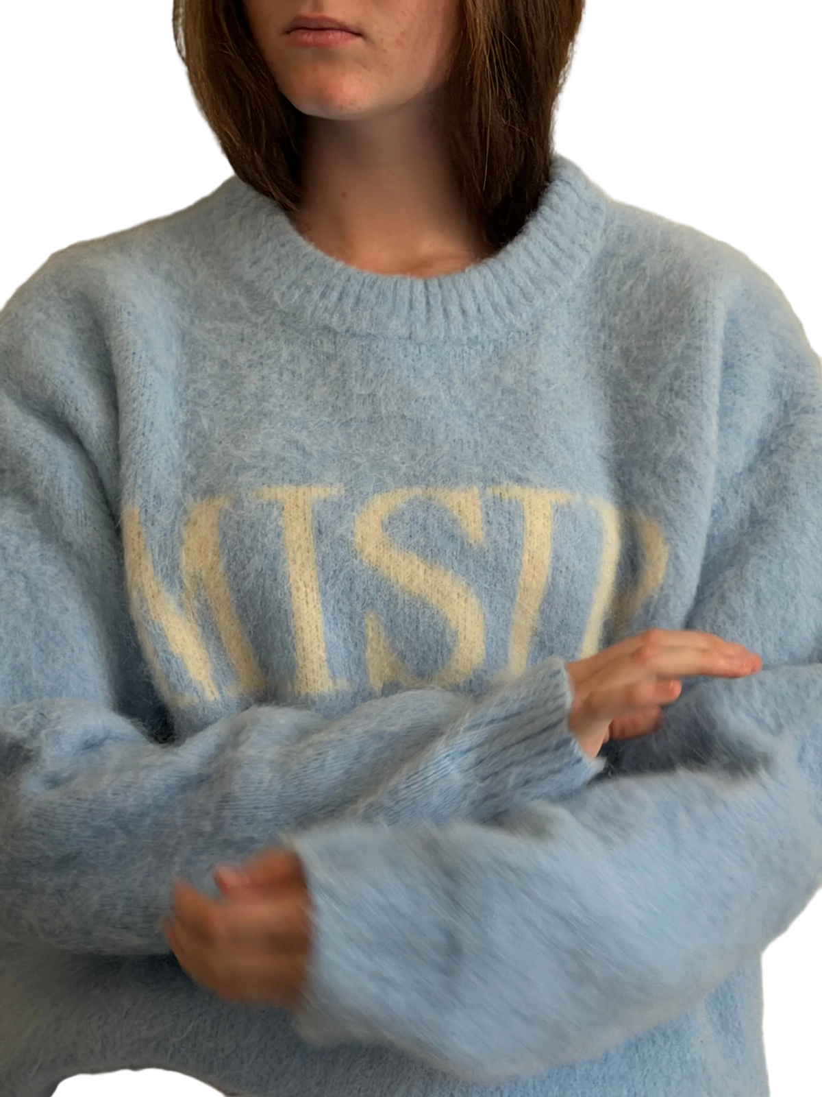 The Sky Sweater – pastel blue MISIR sweater, view 2 of 4