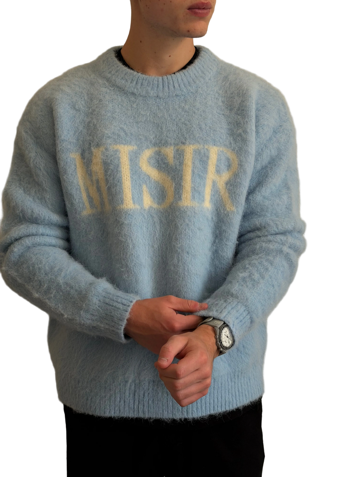 The Sky Sweater – pastel blue MISIR sweater, view 3 of 4