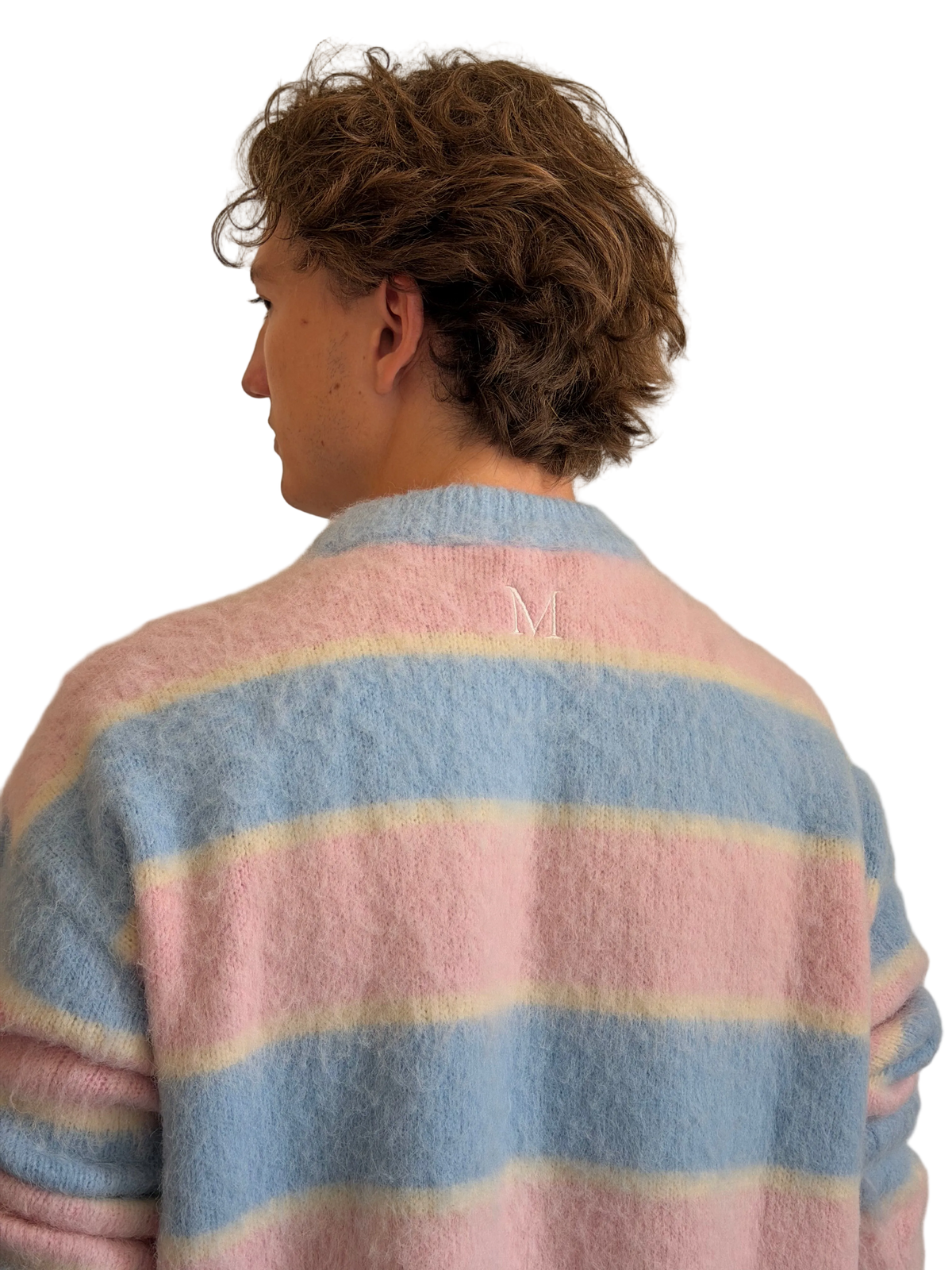 The Wisteria Sweater – blue and pink striped MISIR sweater, view 3 of 5