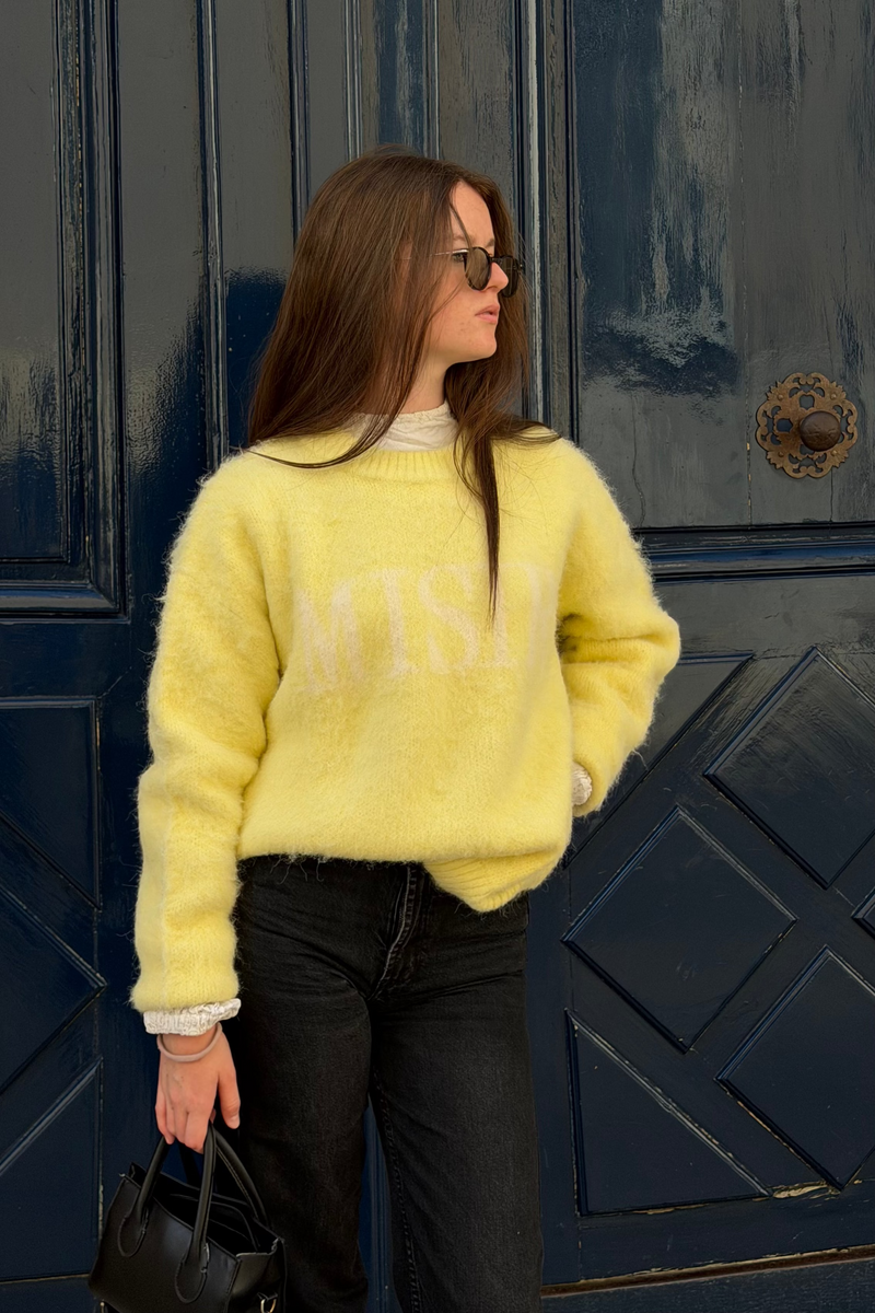 The Marigold Sweater – pastel yellow brushed-knit sweater by MISIR